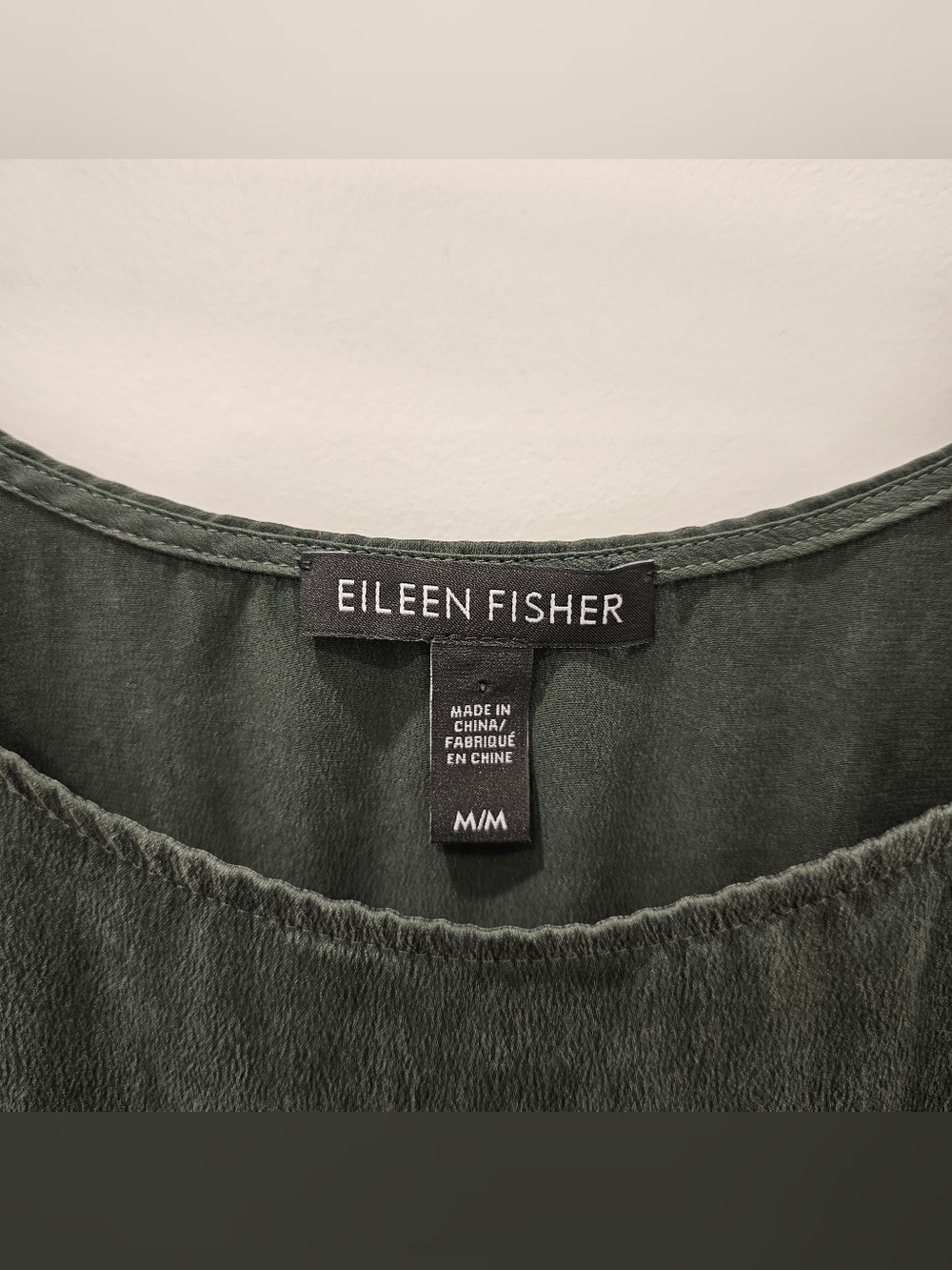 Eileen Fisher 100% Silk Cami In Green - Size Medium